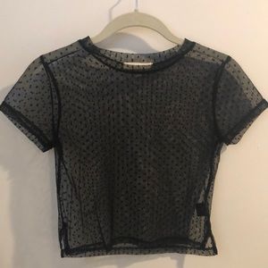 Sheer Dot Crop Top